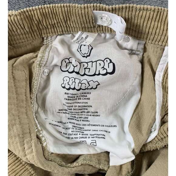 Empyre Pants Women's Size 26 Relax Corduroy Beige Adjustable Waist Street Y2K - Picture 5 of 8